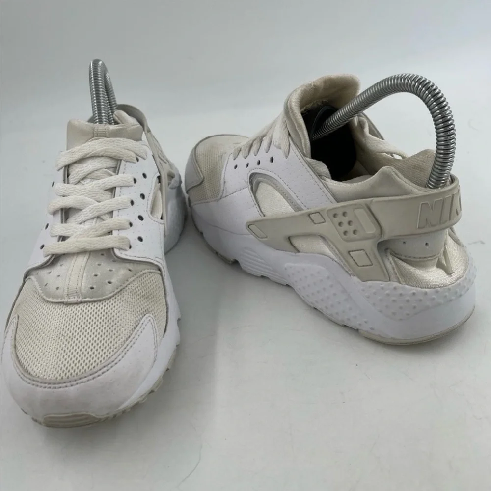 👞 Nike Kids Air Huarache- SZV6 Y -White Lace-Up Shoes Sneakers